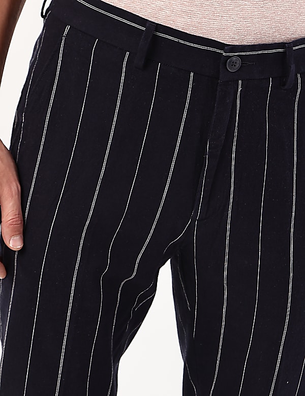Cotton Mix Striped Regular Fit Trouser