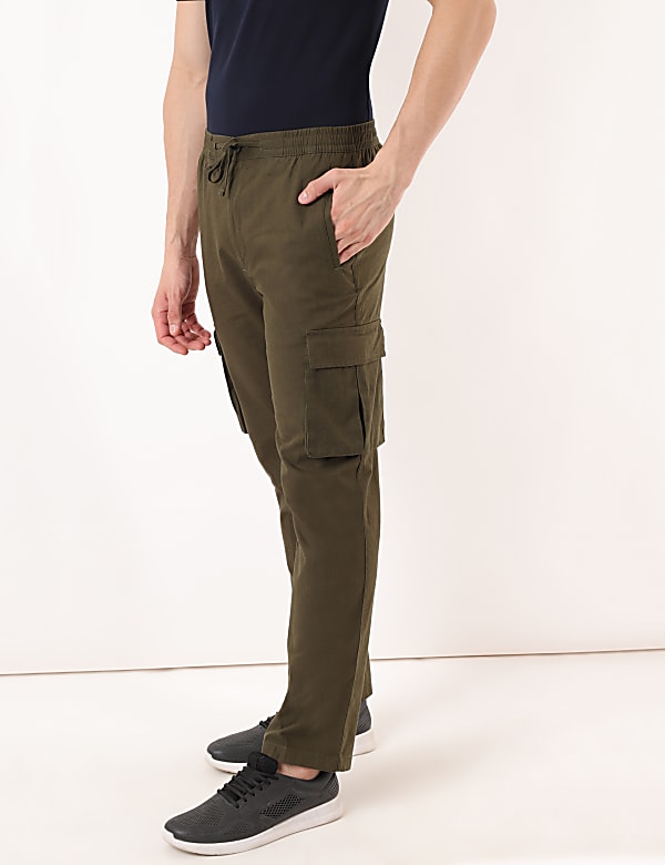 Cotton Mix Plain Regular Fit Trouser