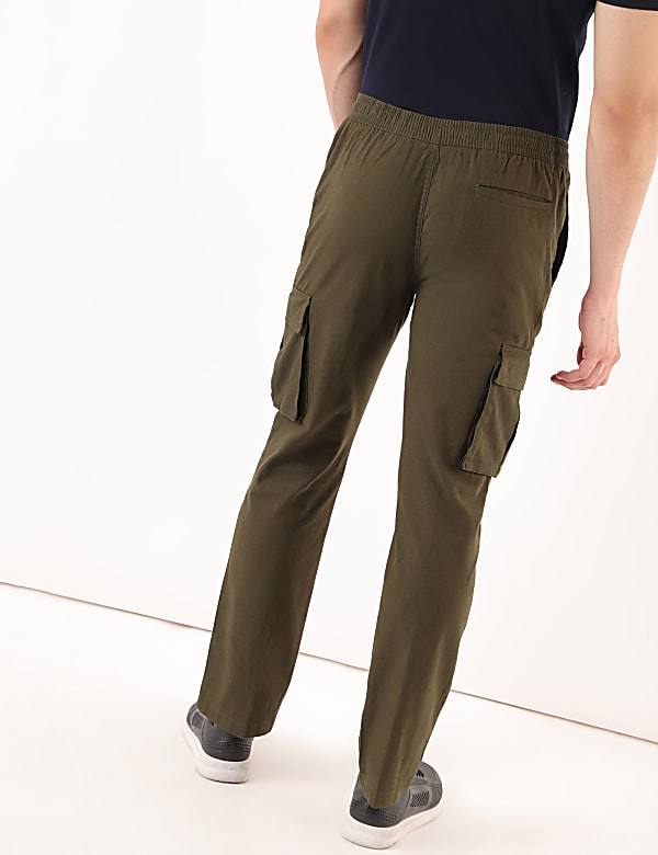 Cotton Mix Plain Regular Fit Trouser