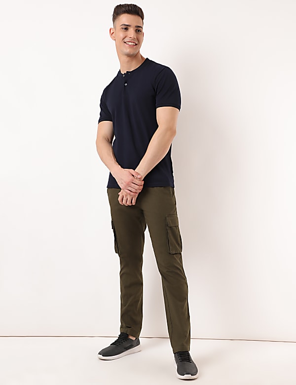 Cotton Mix Plain Regular Fit Trouser