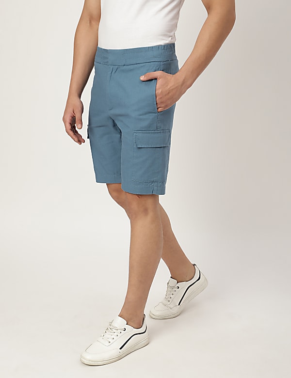 Cotton Mix Plain Regular Fit Shorts