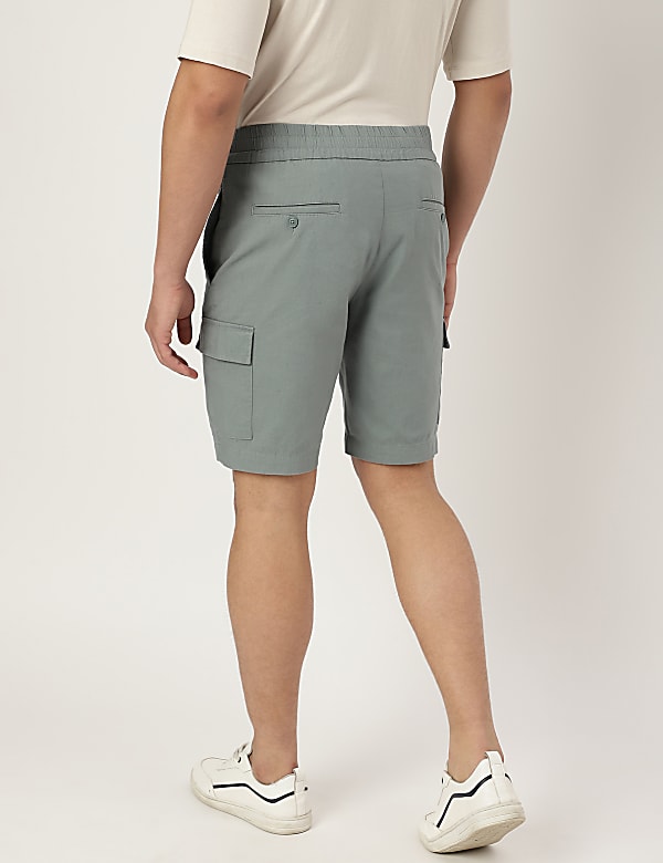 Cotton Mix Plain Regular Fit Shorts
