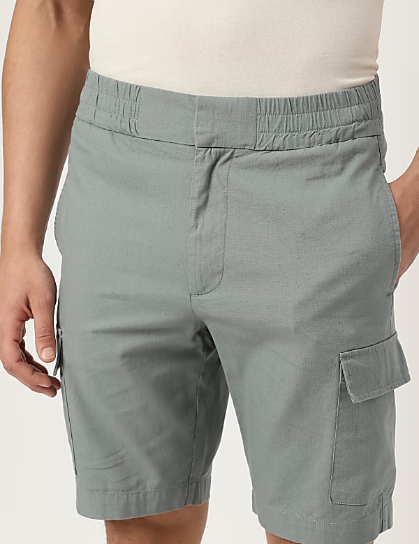 Cotton Mix Plain Regular Fit Shorts