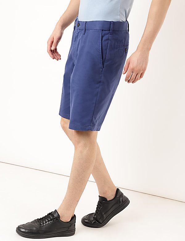 Cotton Mix Plain Regular Fit Shorts