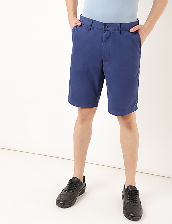 Cotton Mix Plain Regular Fit Shorts