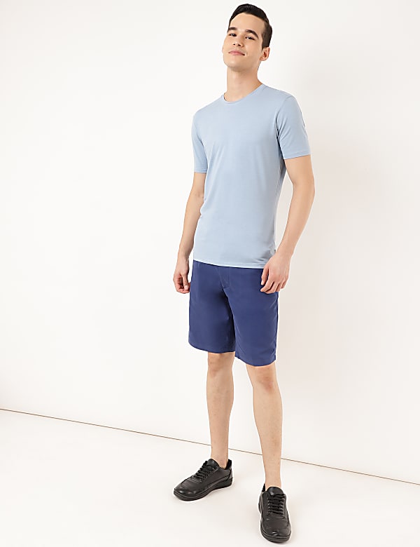 Cotton Mix Plain Regular Fit Shorts