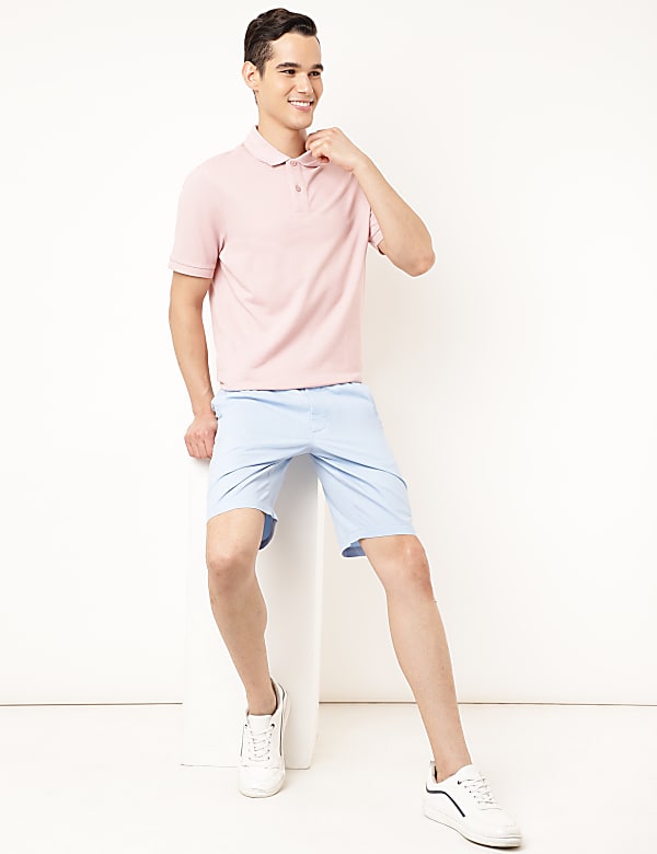 Cotton Mix Plain Regular Fit Shorts