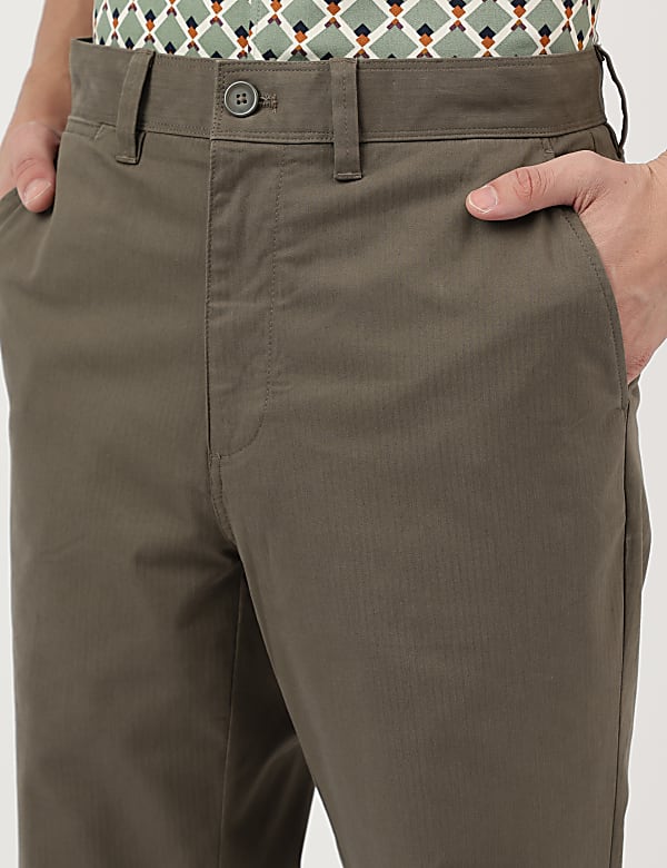 Regular Fit Pure Cotton  Plain Chinos