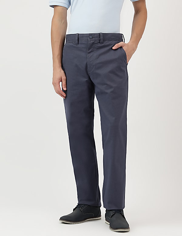 Regular Fit Pure Cotton  Plain Chinos