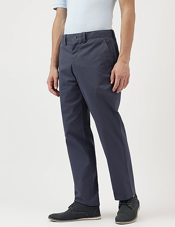 Regular Fit Pure Cotton  Plain Chinos
