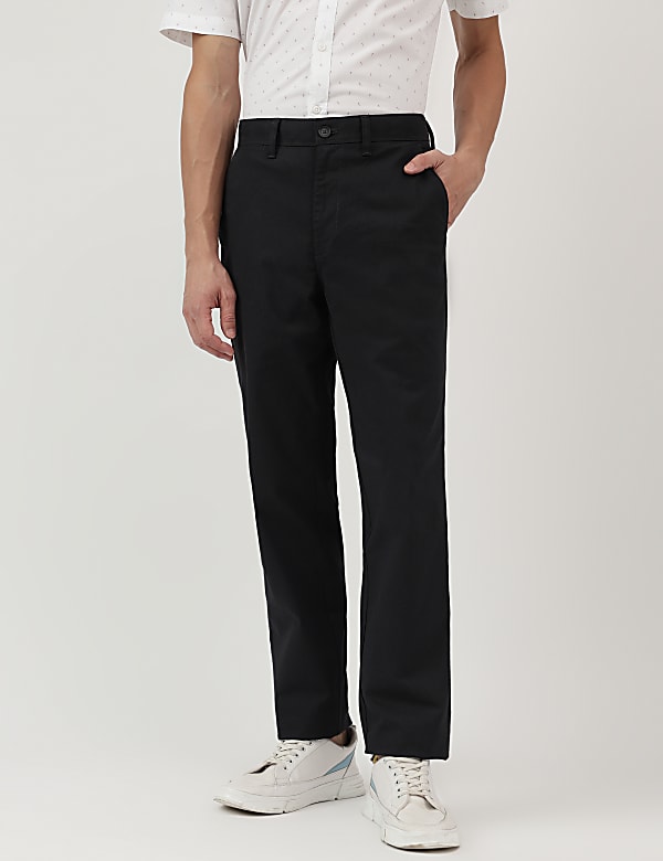 Regular Fit Pure Cotton  Plain Chinos