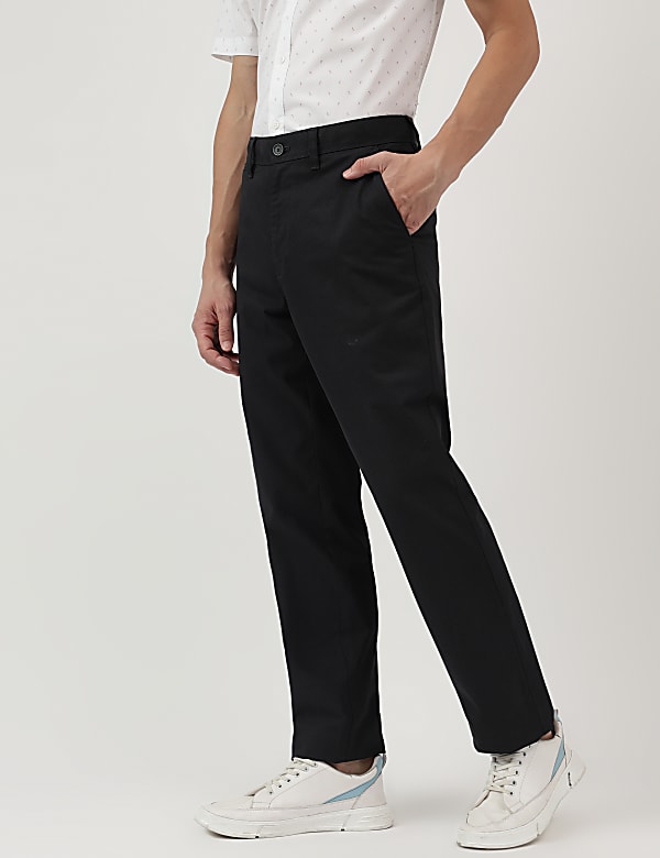 Regular Fit Pure Cotton  Plain Chinos