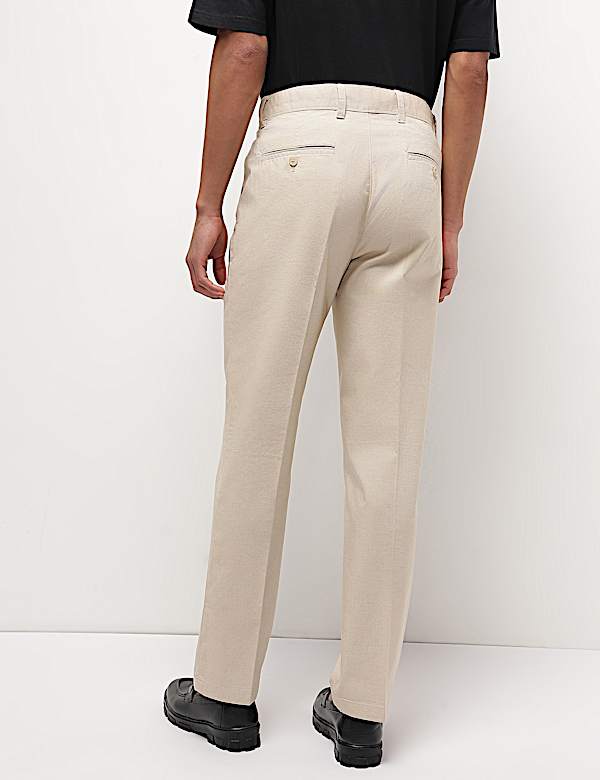 Mid Waist Cotton Blend Chinos