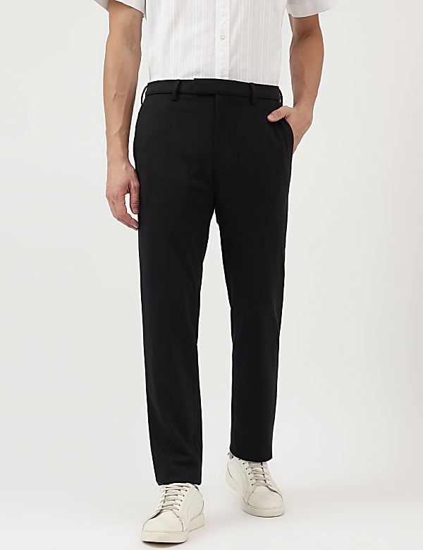 Slim Fit Plain Trousers