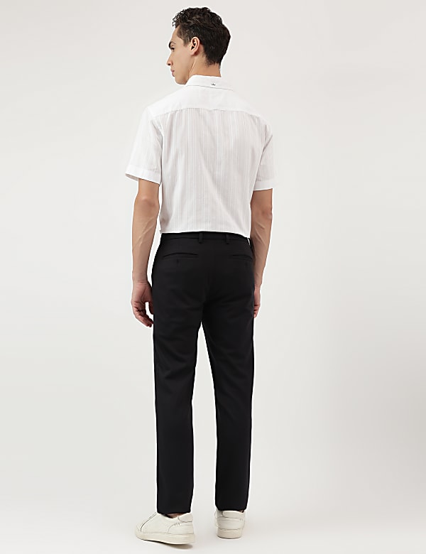 Slim Fit Plain Trousers
