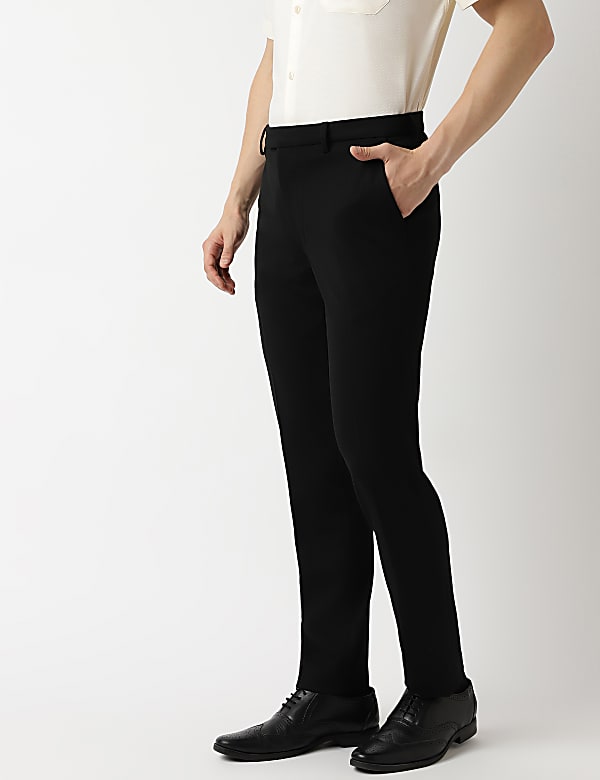 Slim Fit Plain Formal Trousers