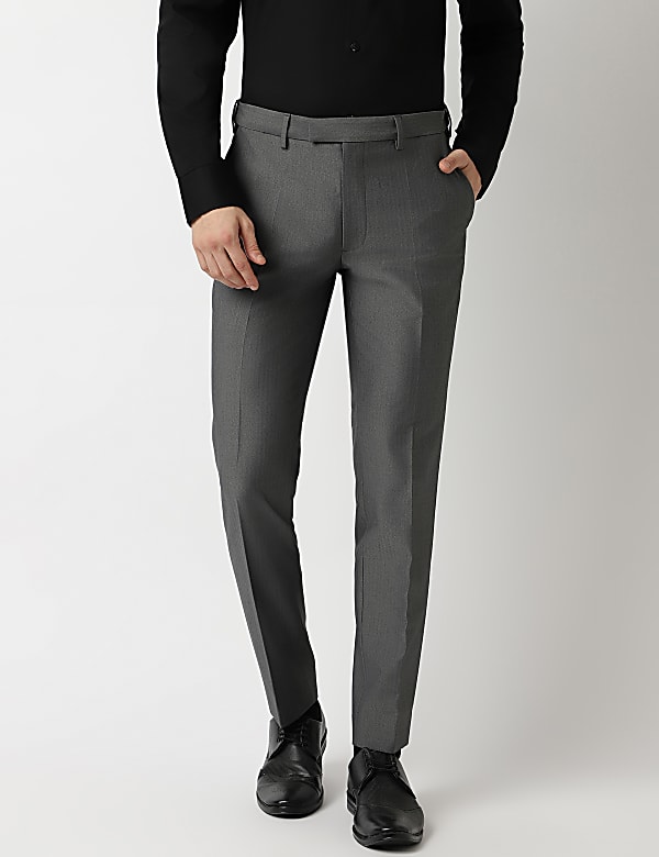 Slim Fit Plain Trousers