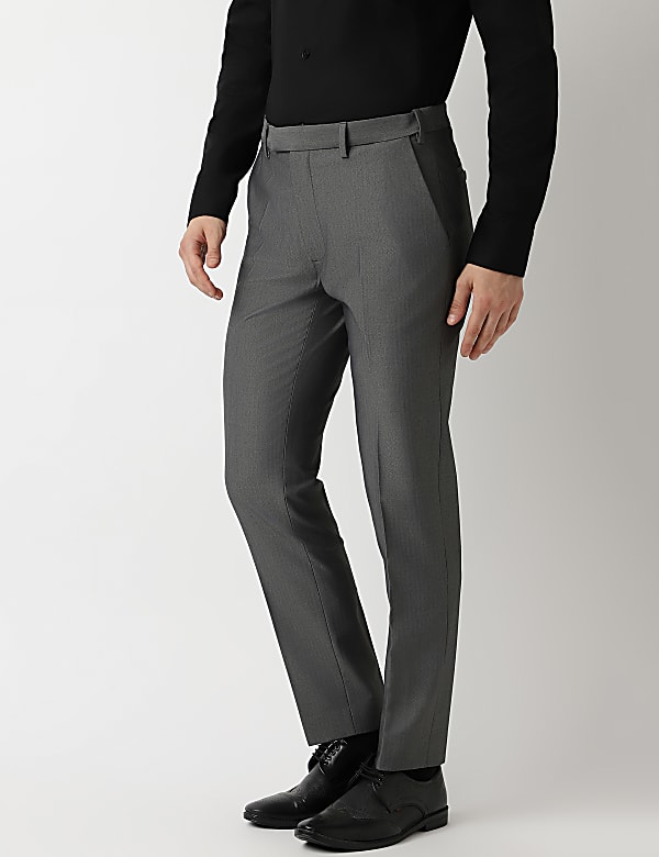 Slim Fit Plain Trousers