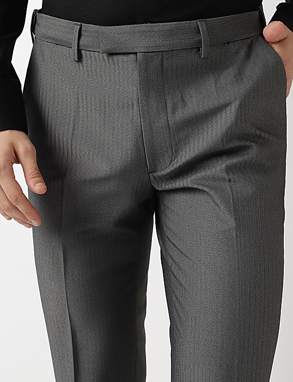 Slim Fit Plain Trousers