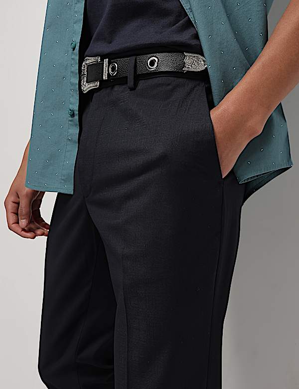 Mid Waist Slim Fit Trousers