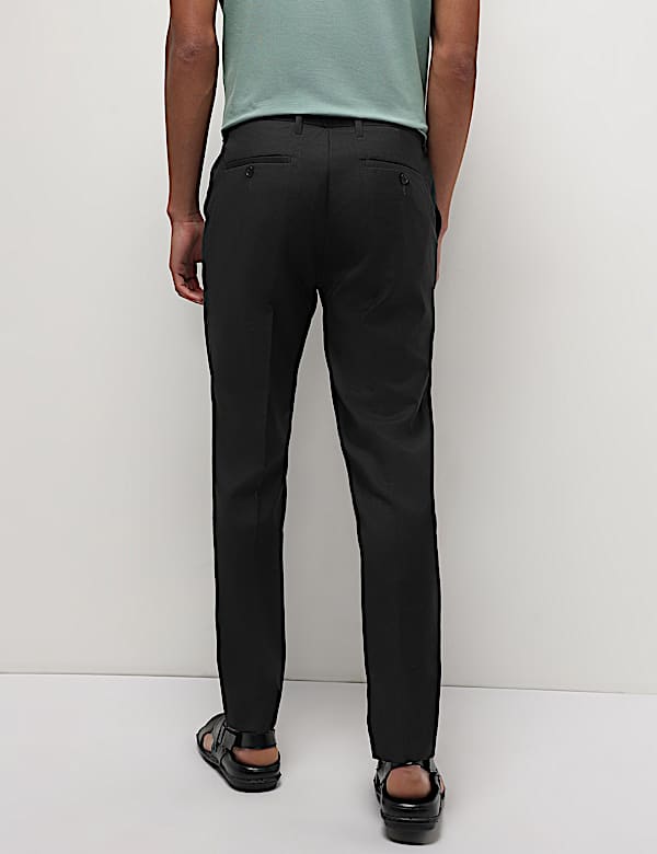 Mid Waist Textured Slim Fit Trousers