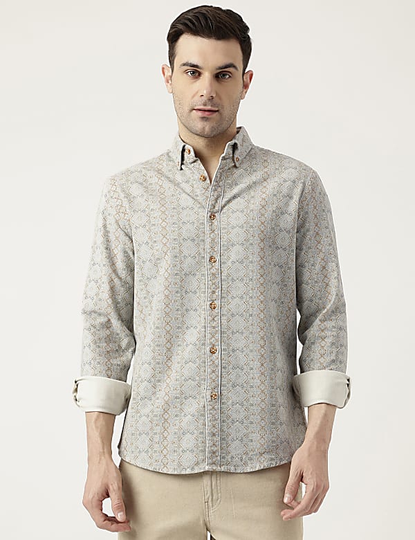 Cotton Relaxed Fit Printed Shirt