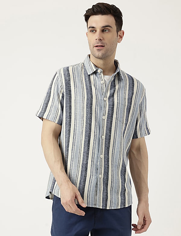 Relaxed Fit Solid Half Sleeves Shirt