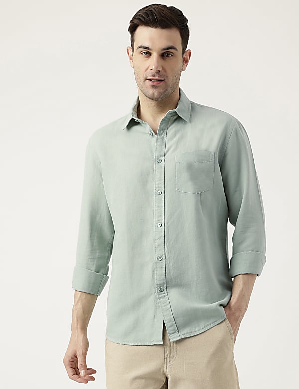 Relaxed Fit Solid Full Sleeves Shirt