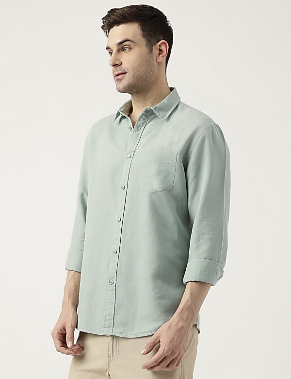 Relaxed Fit Solid Full Sleeves Shirt