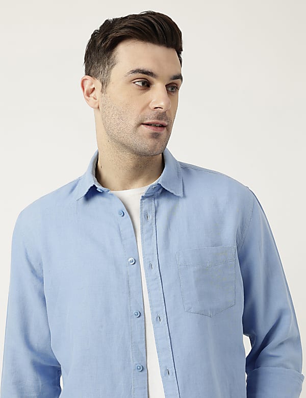 Relaxed Fit Solid Full Sleeves Shirt