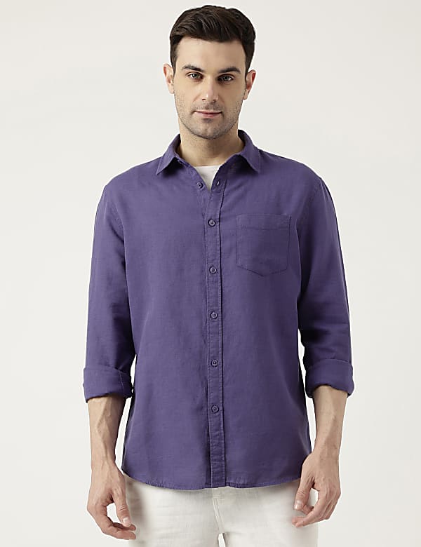 Relaxed Fit Solid Full Sleeves Shirt