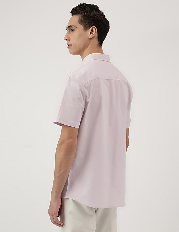Pure Cotton Plain Button Down Collar Shirt