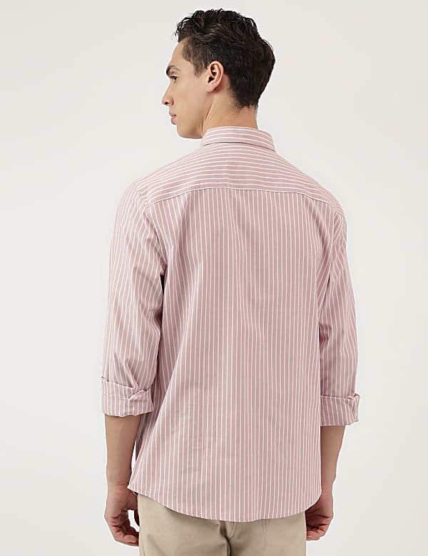 Pure Cotton Stripes Button Down Shirt