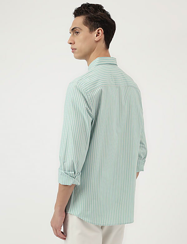 Pure Cotton Stripes Button Down Shirt