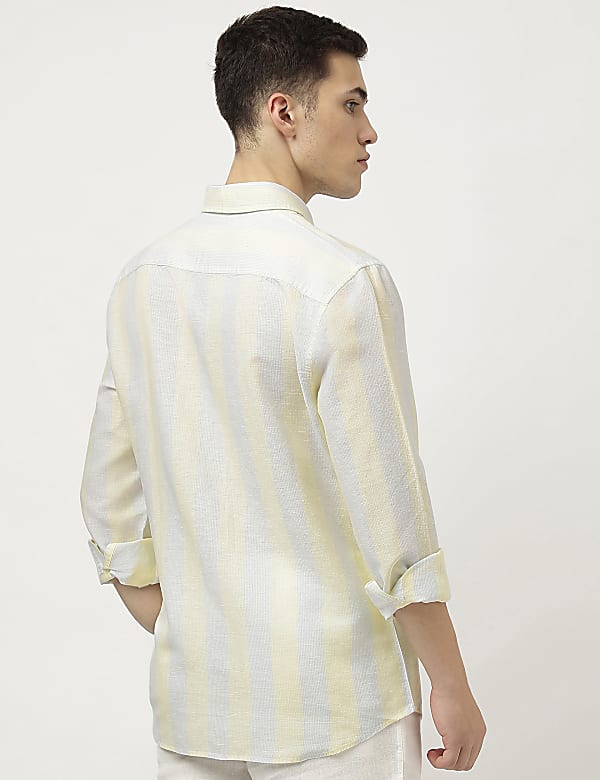 Linen Blend Striped Shirt