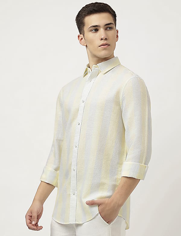 Linen Blend Striped Shirt