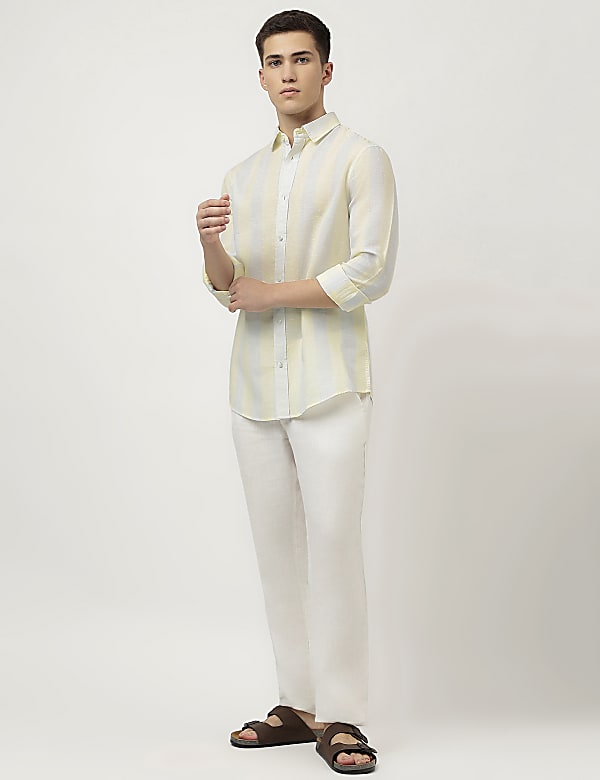 Linen Blend Striped Shirt