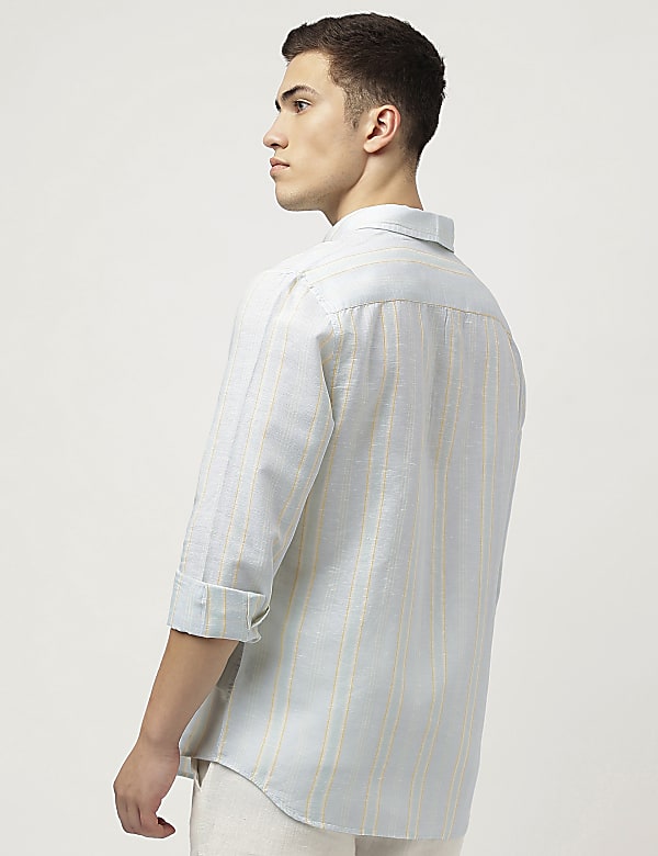 Linen Blend Striped Shirt