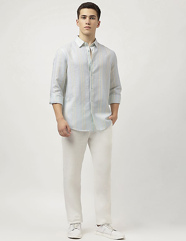 Linen Blend Striped Shirt