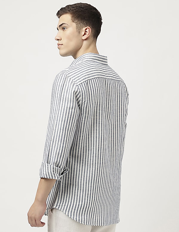 Linen Blend Striped Shirt