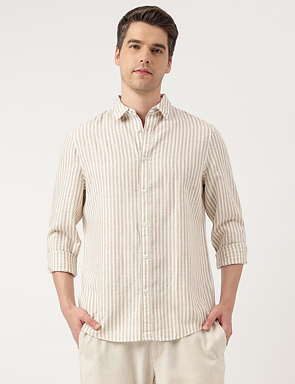 Linen Blend Striped Shirt