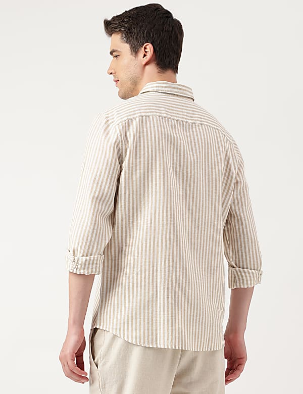 Linen Blend Striped Shirt