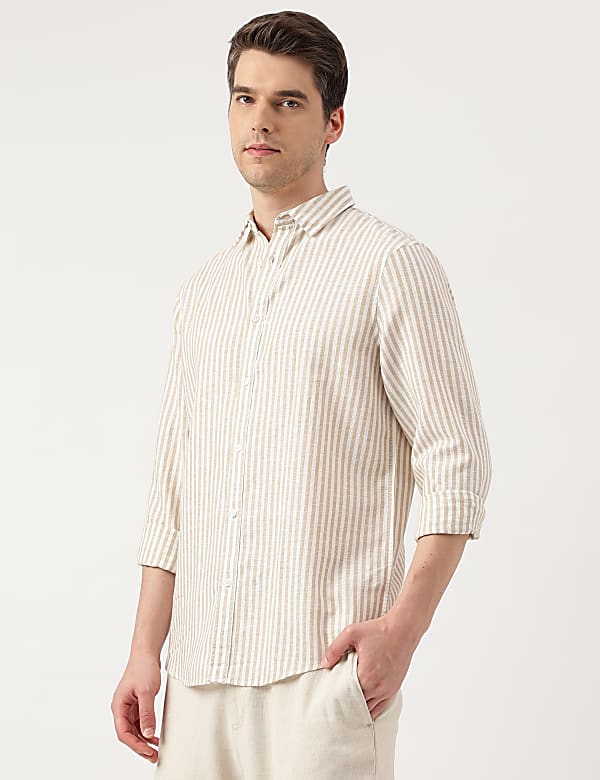 Linen Blend Striped Shirt