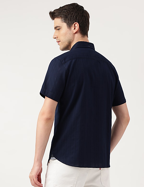 Pure Cotton Stripes Button Down Shirt