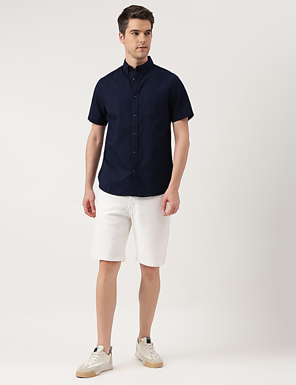 Pure Cotton Stripes Button Down Shirt