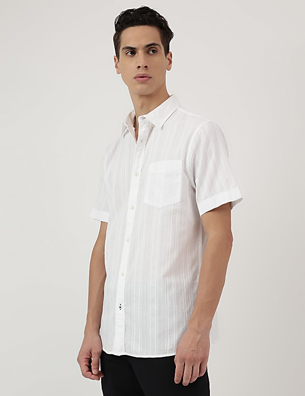 Pure Cotton Stripes Button Down Shirt