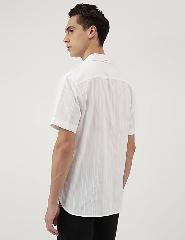 Pure Cotton Stripes Button Down Shirt