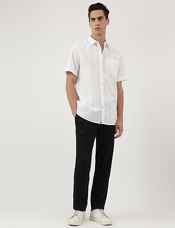 Pure Cotton Stripes Button Down Shirt