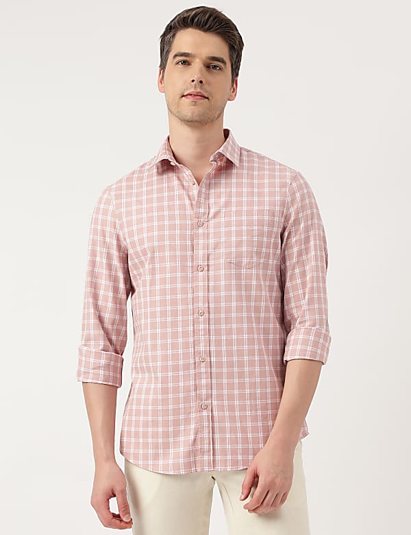 Pure Cotton Spread Collar Shirt