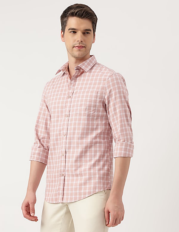 Pure Cotton Spread Collar Shirt